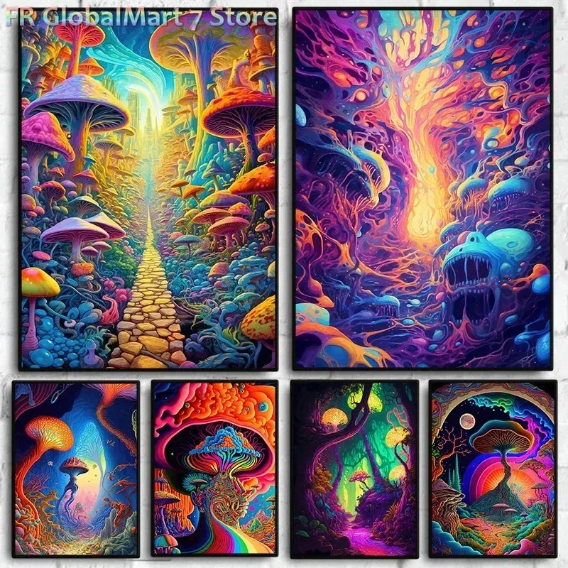 Peinture diamant champignon 20 à 70 cm