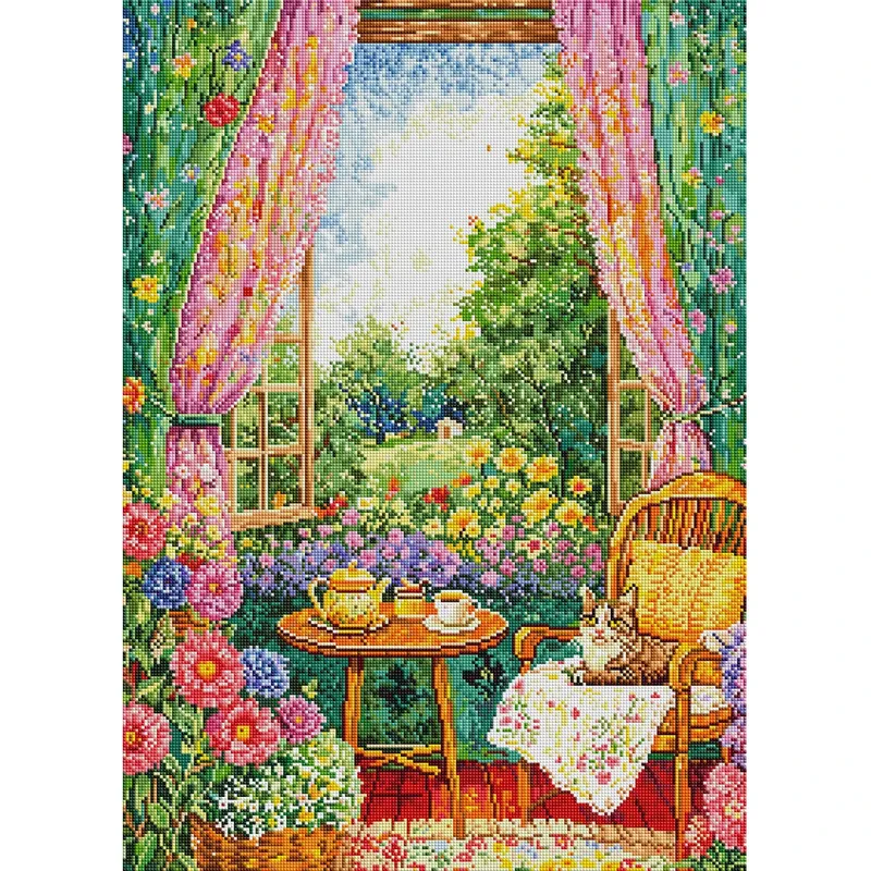 Peinture diamant chat 50x70 cm carré