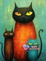 Peinture diamant chat dessin animé 20x30 à 50x70 cm – Couleur C466-1