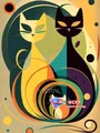 Peinture diamant chat dessin animé 20x30 à 50x70 cm – Couleur C466-10