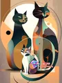 Peinture diamant chat dessin animé 20x30 à 50x70 cm – Couleur C466-11