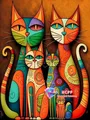 Peinture diamant chat dessin animé 20x30 à 50x70 cm – Couleur C466-12