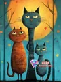 Peinture diamant chat dessin animé 20x30 à 50x70 cm – Couleur C466-15