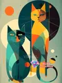 Peinture diamant chat dessin animé 20x30 à 50x70 cm – Couleur C466-16
