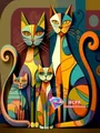 Peinture diamant chat dessin animé 20x30 à 50x70 cm – Couleur C466-17