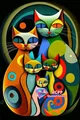 Peinture diamant chat dessin animé 20x30 à 50x70 cm – Couleur C466-21