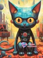 Peinture diamant chat dessin animé 20x30 à 50x70 cm – Couleur C466-22
