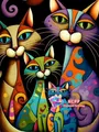 Peinture diamant chat dessin animé 20x30 à 50x70 cm – Couleur C466-23