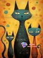Peinture diamant chat dessin animé 20x30 à 50x70 cm – Couleur C466-7