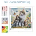 Peinture diamant chat fleurs papillon 30 à 50 cm carré ou rond – 2