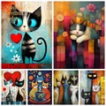 Peinture diamant chat géométrique 20 à 70 cm – 1