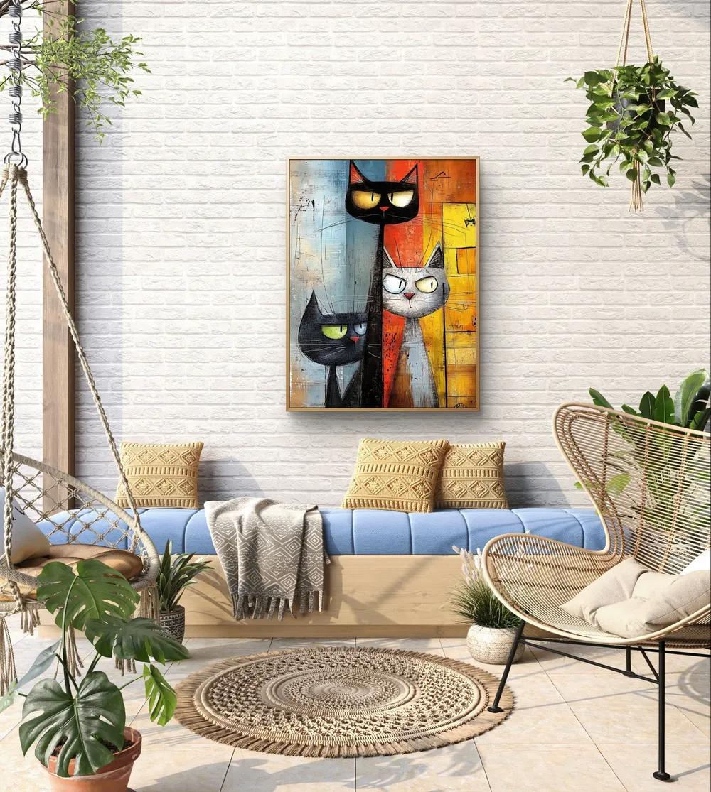 Peinture diamant chat géométrique 20 à 70 cm