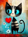 Peinture diamant chat géométrique 20 à 70 cm – Couleur WJY518-1
