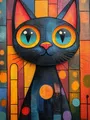 Peinture diamant chat géométrique 20 à 70 cm – Couleur WJY518-2