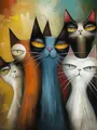 Peinture diamant chat géométrique 20 à 70 cm – Couleur WJY518-4