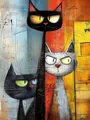 Peinture diamant chat géométrique 20 à 70 cm – Couleur WJY518-5