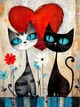 Peinture diamant chat géométrique 20 à 70 cm – Couleur WJY518-7