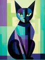 Peinture diamant chat géométrique 20 à 70 cm – Couleur WJY518-8