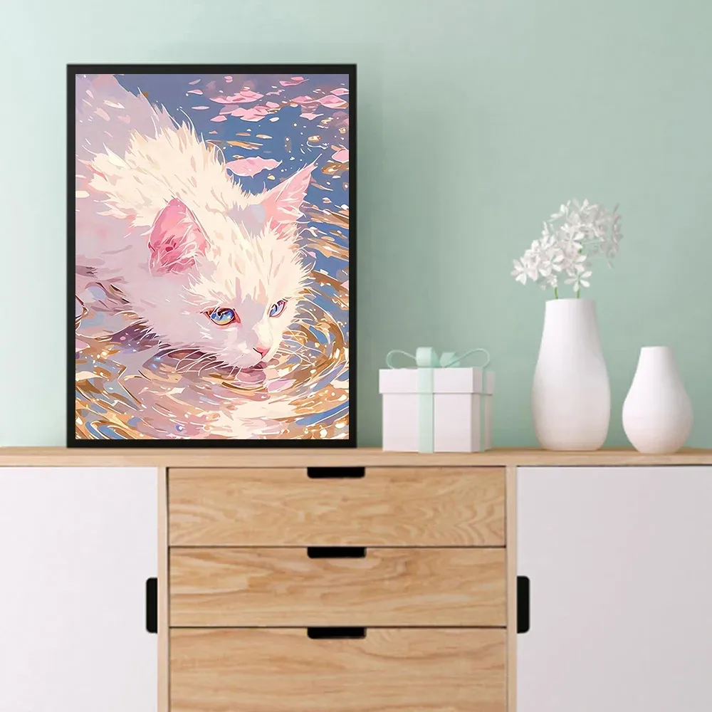 Peinture diamant chat mignon 20x30 à 40x50 cm