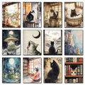 Peinture diamant chat noir japonais 20x25 à 50x70 cm – 1