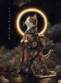 Peinture diamant chat noir japonais 20x25 à 50x70 cm – Couleur BLANC (01)