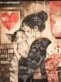 Peinture diamant chat noir japonais 20x25 à 50x70 cm – Couleur Gris clair (06)