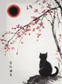 Peinture diamant chat noir japonais 20x25 à 50x70 cm – Couleur Gris foncé (18)