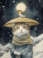 Peinture diamant chat noir japonais 20x25 à 50x70 cm – Couleur jaune clair (12)
