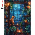 Peinture diamant chat paysage 20 à 70 cm carré ou rond – 1