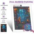 Peinture diamant chat paysage 20 à 70 cm carré ou rond – 3
