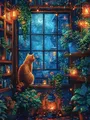 Peinture diamant chat paysage 20 à 70 cm carré ou rond – Couleur 6120