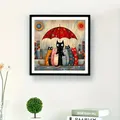 Peinture diamant chat sous parapluie 20 à 50 cm – 2