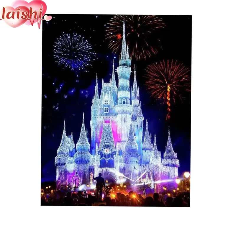 Peinture diamant château feu d'artifice 20 à 65 cm