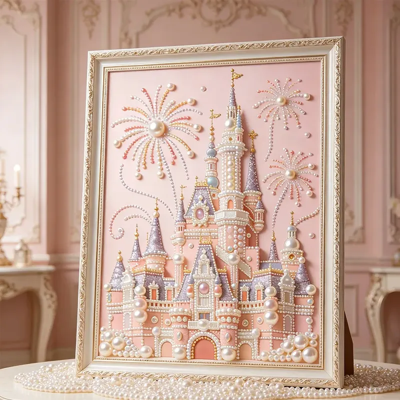 Peinture diamant château maison 30x40 cm