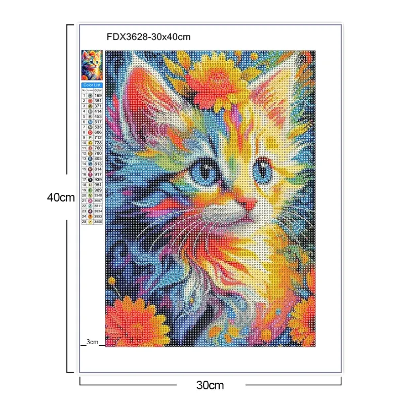 Peinture diamant chats et lions 20 à 30 cm