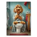 Peinture diamant chien chat toilette 20x30 à 40x50 cm – Couleur Bleu (RT-2925)