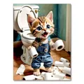 Peinture diamant chien chat toilette 20x30 à 40x50 cm – Couleur Violet (RT-2922)