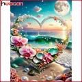 Peinture diamant cœur floral bord de mer 20 à 70 cm carré ou rond – 1