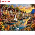 Peinture diamant coucher soleil rivière 20x30 à 50x70 cm – 1