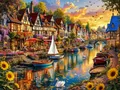 Peinture diamant coucher soleil rivière 20x30 à 50x70 cm – Couleur 4887