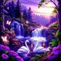 Peinture diamant cygne cascade 20x20 à 50x50 cm – Couleur 8698