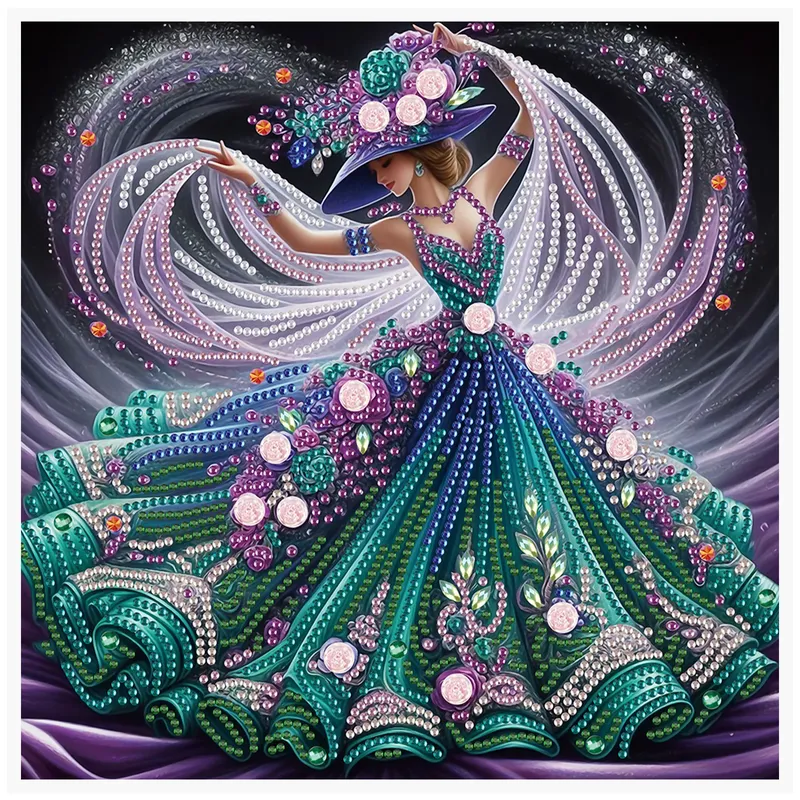 Peinture diamant danseuse élégante