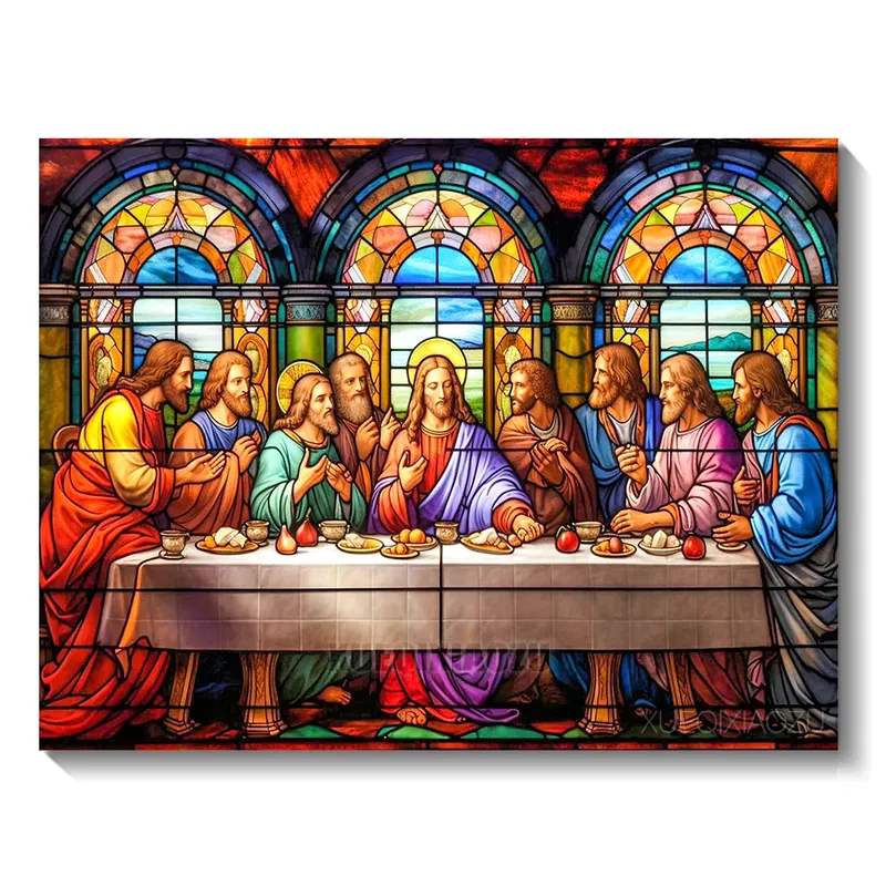 Peinture diamant dernier dîner 30x40 à 50x70 cm