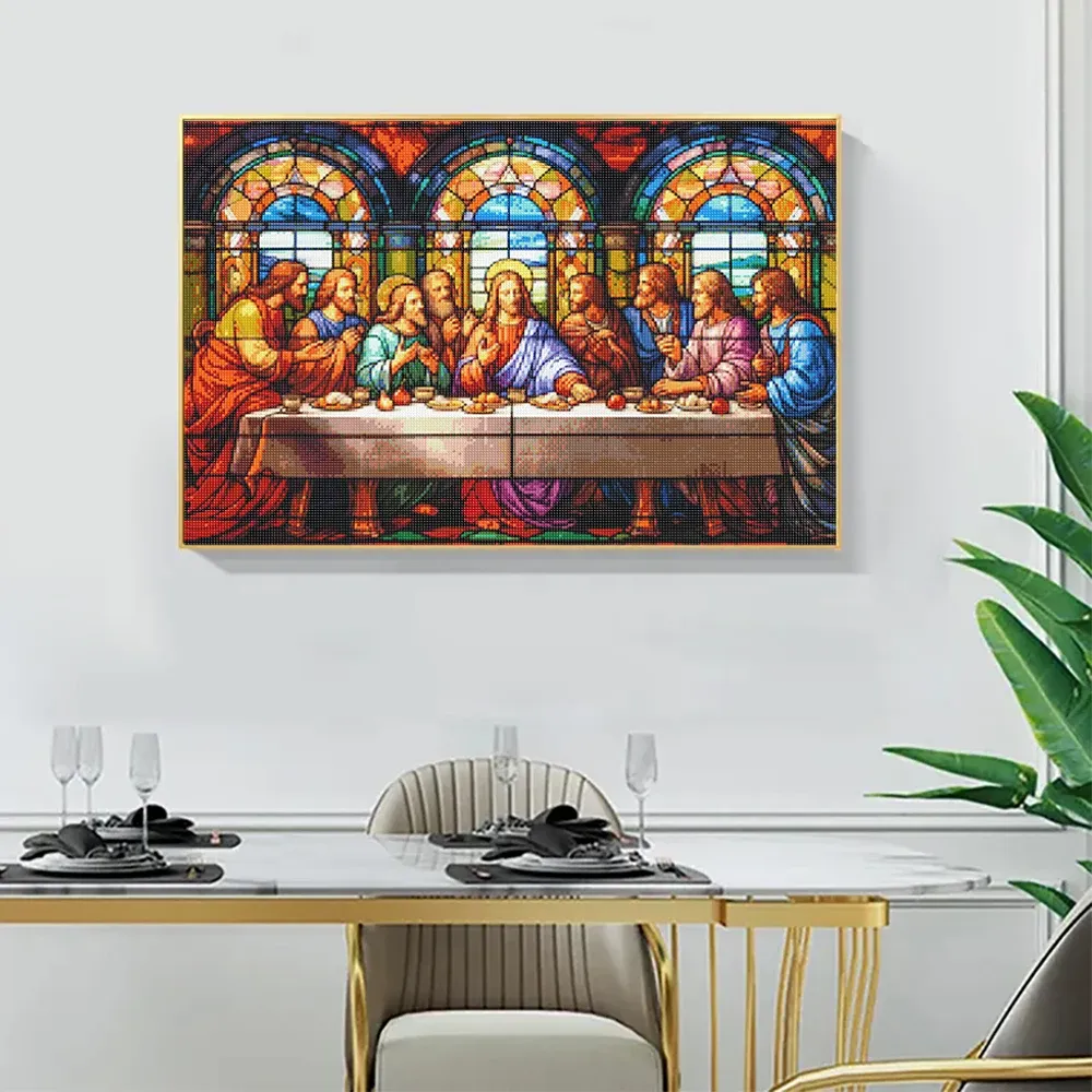 Peinture diamant dernier dîner 30x40 à 50x70 cm