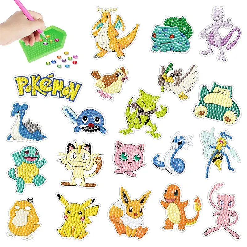 Peinture diamant DIY Pikachu Eevee anime pour enfants