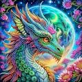 Peinture diamant dragon coloré 30x30cm – 1