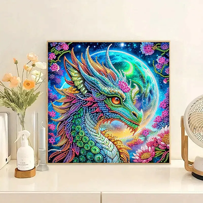Peinture diamant dragon coloré 30x30cm