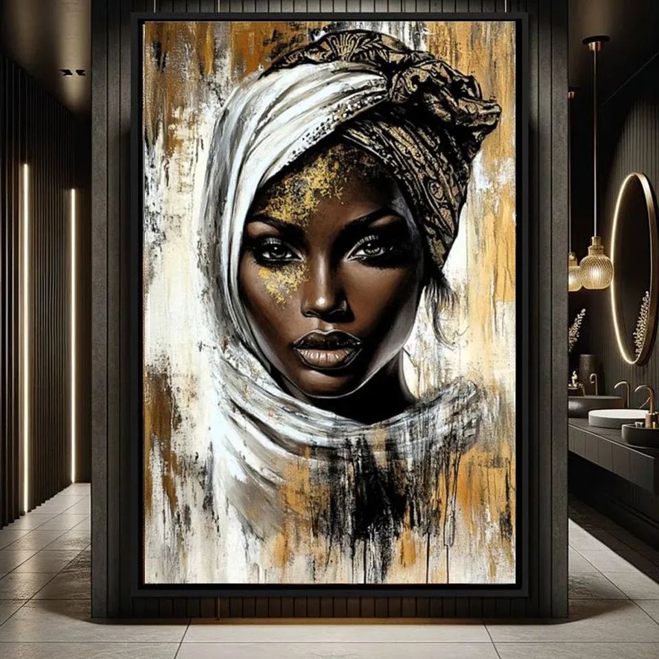 Peinture diamant femme africaine 30 à 60 cm