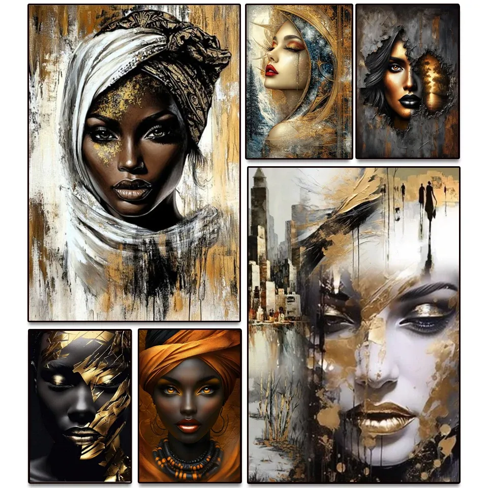 Peinture diamant femme africaine 30 à 60 cm