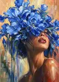 Peinture diamant femme fleur abstraite 20 à 70 cm – Couleur MULTI (16)